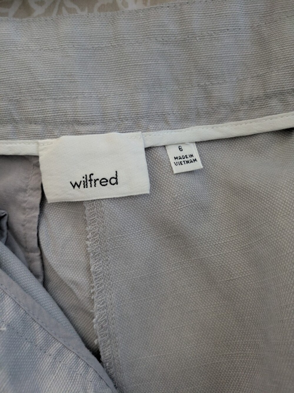 Wilfred Linen Blend Capri Pants Size 6 Light Grey Drawstring Cropped Trousers - Picture 8 of 9